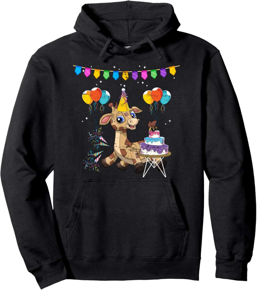Afrika Safari Zoo Tier Kuchen Kinder Geburtstag Giraffe Pullover Hoodie