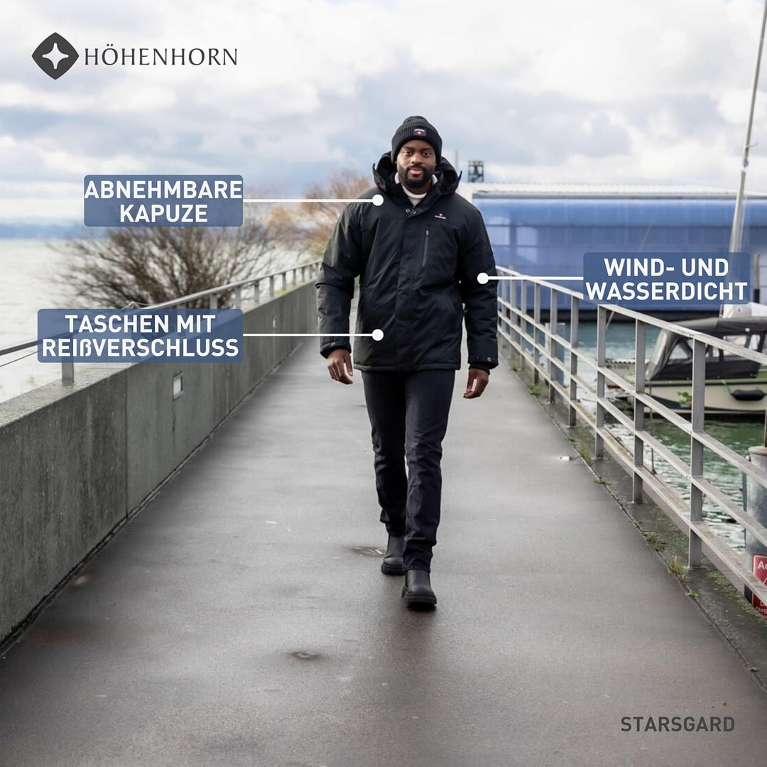 Höhenhorn Starsgard Herren Winter Jacke Wasserdicht Atmungsaktive Funktionsjacke L Schwarz, L Schwar