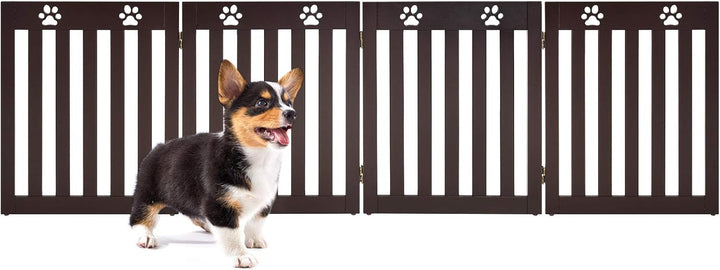 GOPLUS Hunde Absperrgitter, faltbares Schutzgitter, Konfigurationsgitter für Welpen, Hündchen & Katz
