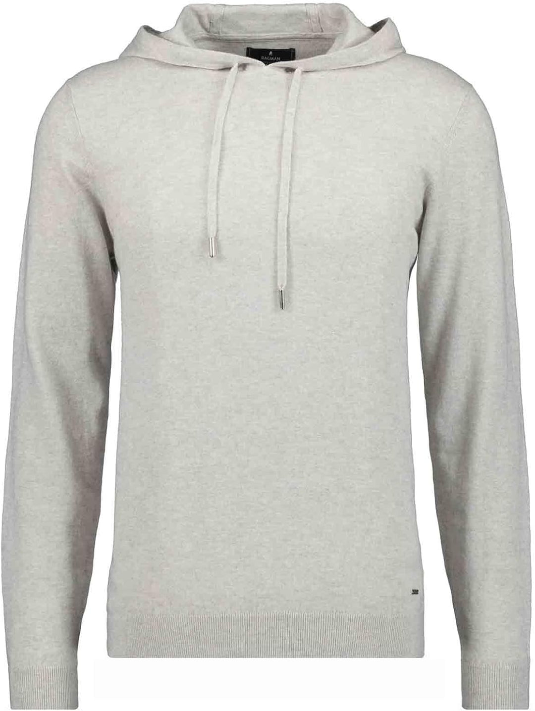 RAGMAN Herren Srickpullover mit Kapuze, M Hellgrau-013