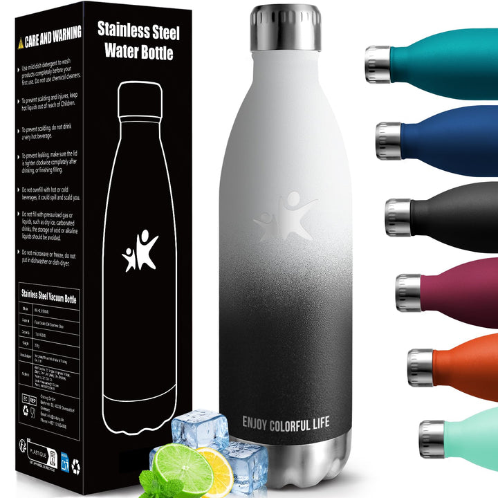 HoneyHolly Trinkflasche Edelstahl, Thermosflasche 1000ML, BPA-frei Auslaufsichere Vakuum Isolierte,