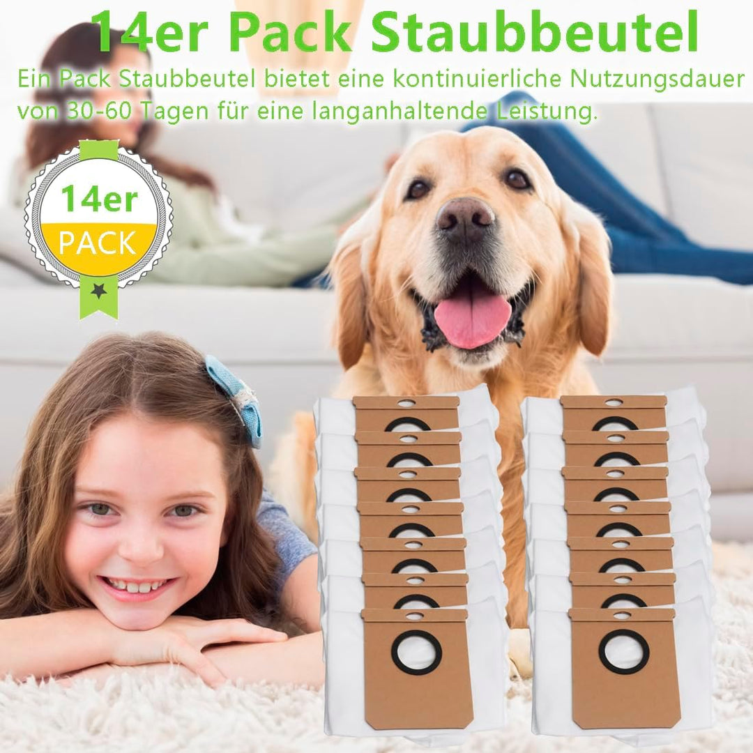 14 Stück Staubbeutel für Eufy Clean L60 SES L60 Hybrid SES L50 SES Staubsauger Roboter, Staubbeutel