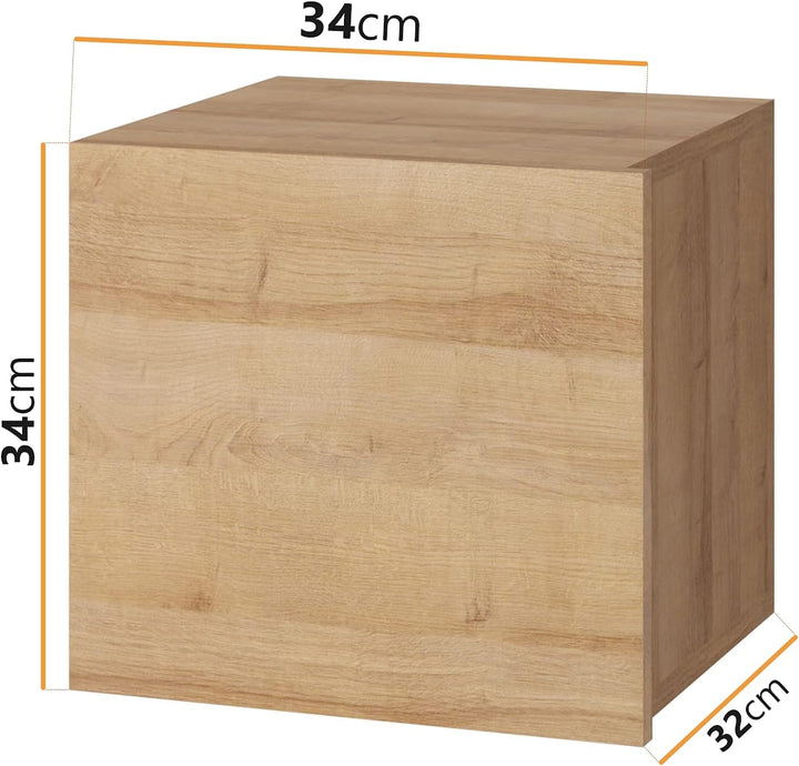 RAVIO Wandschrank Fango Wandregal Stilvoll Hängeschrank Grifflose Öffnen Hängeregal modernes Bücherr