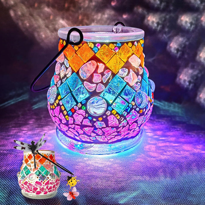FORMIZON Mosaik Lampe Basteln, Mosaik Bastelset Kinder, Glasmosaik Kerzenhalter Kit für Heim Deko, D