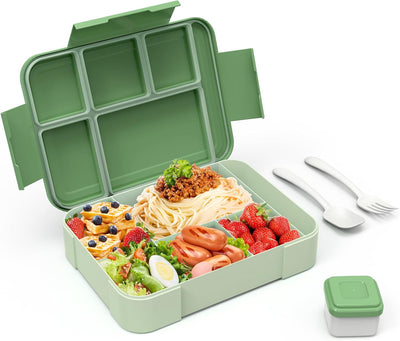 HOBUE Brotdose Kinder Mit Fächern,1330ml Lunchbox Auslaufsichere Bento Box,Vesperbox mit 6 Fächern,