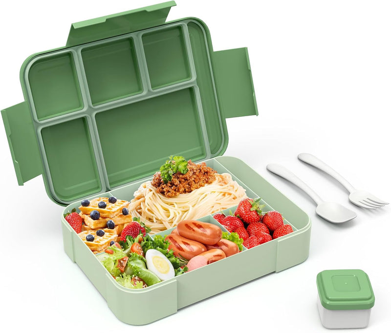HOBUE Brotdose Kinder Mit Fächern,1330ml Lunchbox Auslaufsichere Bento Box,Vesperbox mit 6 Fächern,