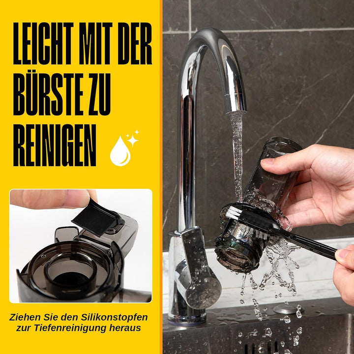 Ventray Ginnie Entsafter | Slow Juicer mit 60 U/min | 45mm Öffnung | Rückwärts Funktion und Zwei Fil