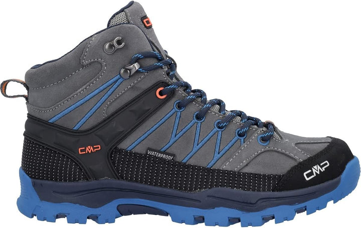 CMP Unisex Kinder Kids Rigel Mid Shoes Wp Trekking-Schuhe 30 EU Grau Meeresblau Graffite Oltremare,