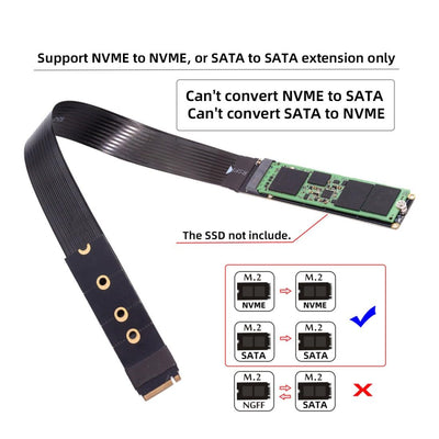 chenyang PCIE 3.0/4.0 M.2 NVME/NGFF SSD Ribbon Flex Extension Card Kabel 30cm Unterstützt 2230/2242/