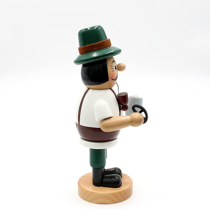 Dekohelden24 Lustiger Räuchermann als Bayer mit Brezel und Bier, ca. 19 cm, Holz, 19 cm