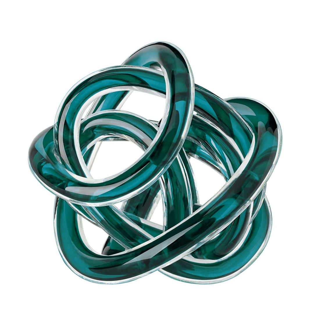 Torre & Tagus Orbit mundgeblasene Glas-Skulptur mit Unendlichkeitsknoten, 7,6 cm, Glaskunst, Deko-Ku