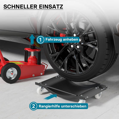 Multi Rangierhilfe PKW Transportschale 1 Paar Rangierroller Rangierheber Rangierbrett 450kg