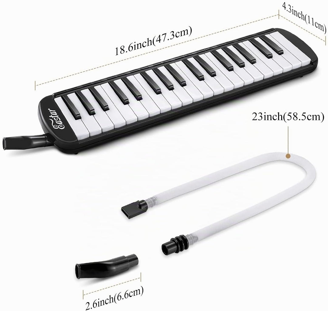 Eastar Melodica mit 37 Tasten, Blasinstrument mit Mundstück, Blas-Piano-Keyboard, inklusive Tragetas