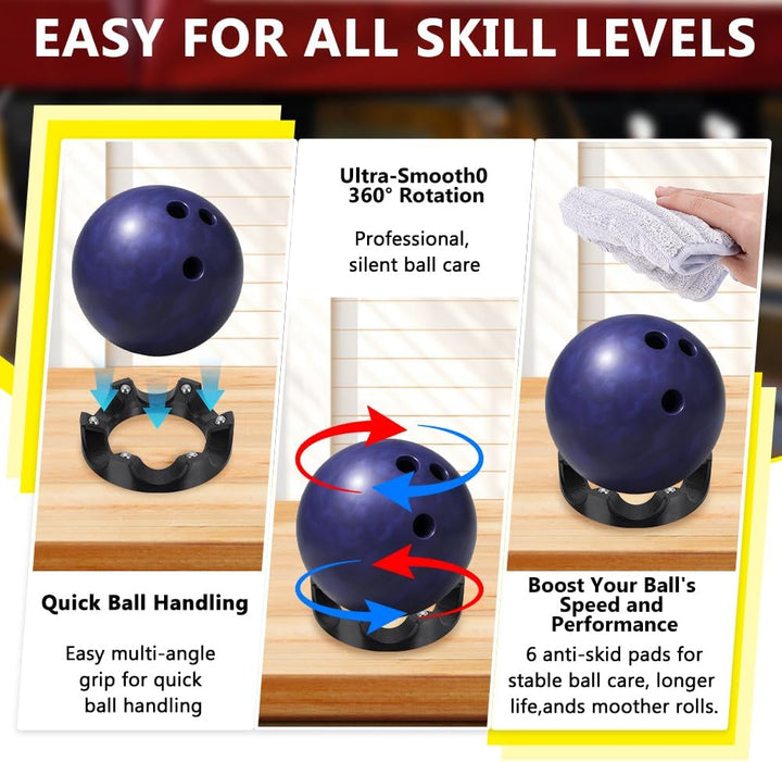 nbeads Bowlingball-Drehteller-Ständer, 360° Glatt Drehender Ballbecher-Halter Mit Einfachem Mehrwink