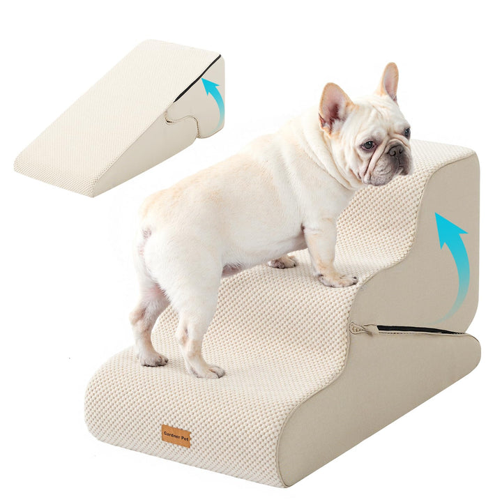 Gardner Pet Hundetreppe für kleine Hunde 35/42cm, Haustiertreppe Hundetreppe 3 Stufen, Hunderampe au