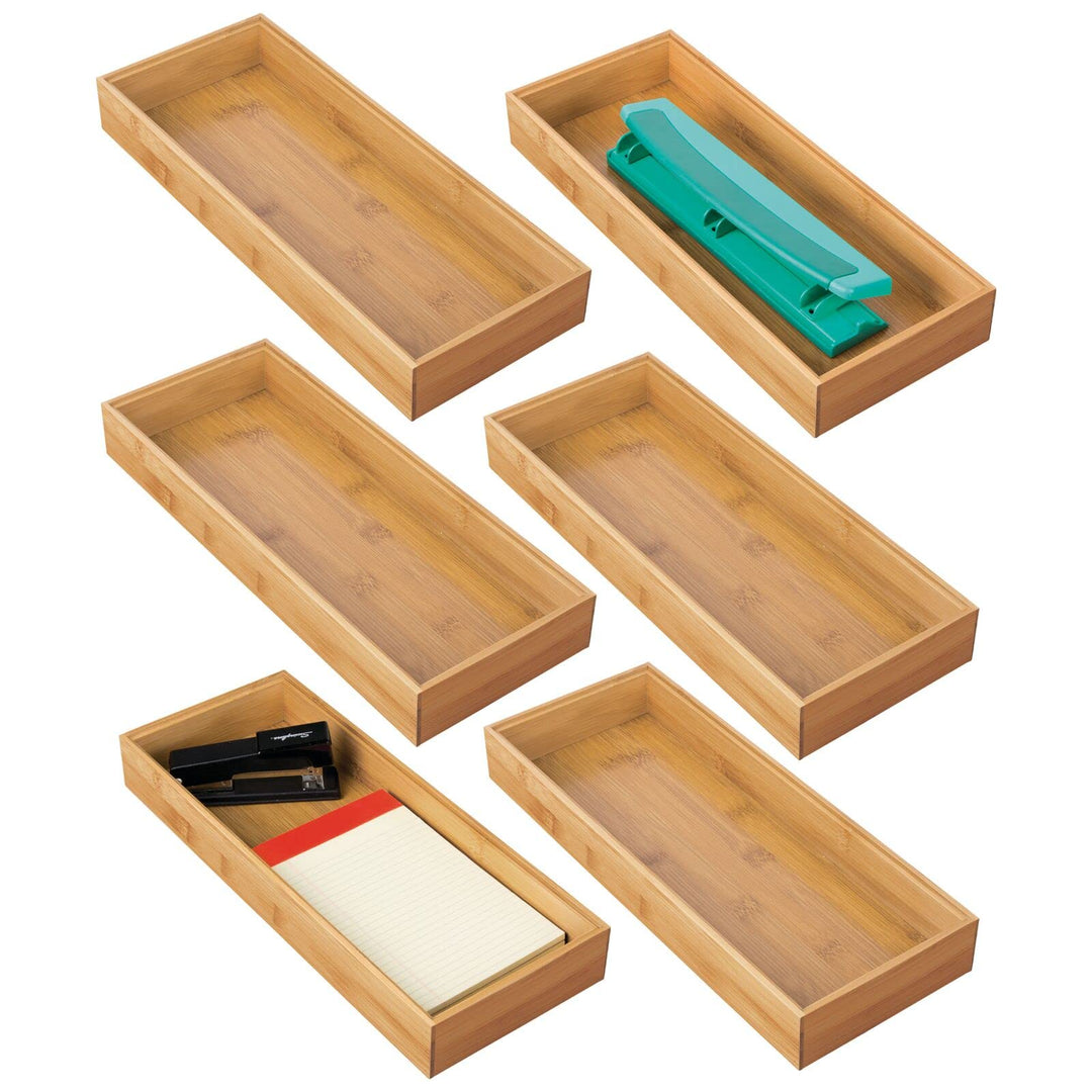 mDesign Aufbewahrungsbox für den Schreibtisch – vielseitige Schubladenbox aus Holz – stapelbarer Sch