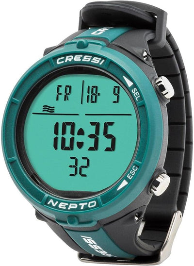 Cressi Nepto Watch Computer - Freitaucheruhr_Computer, Einheitsgrösse, Unisex Erwachsene Grün, Grün