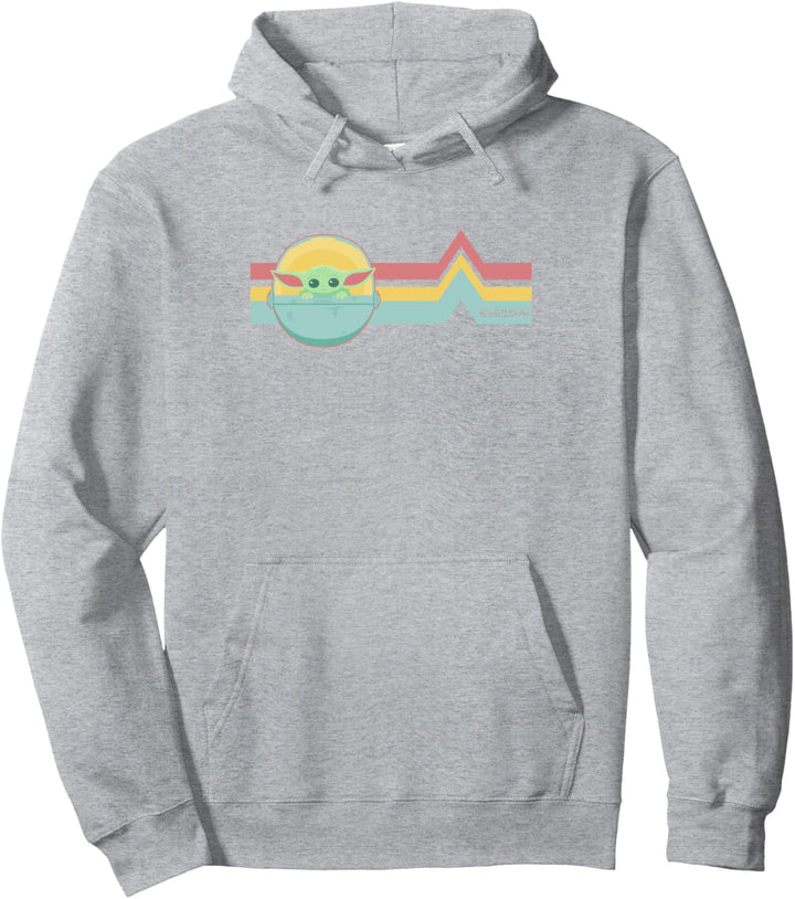 Star Wars The Mandalorian The Child Rainbow Chest Lines Pullover Hoodie