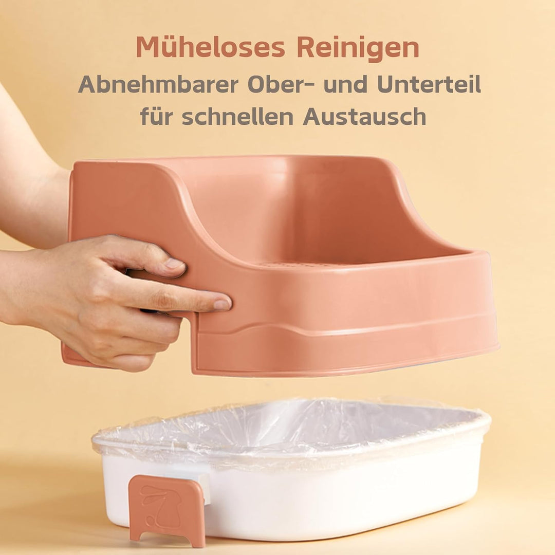 Kaninchen Toilette, Mittelgross Kleintier Katzentoilette für Käfige Abnehmbar Ecktoilette Töpfchentr