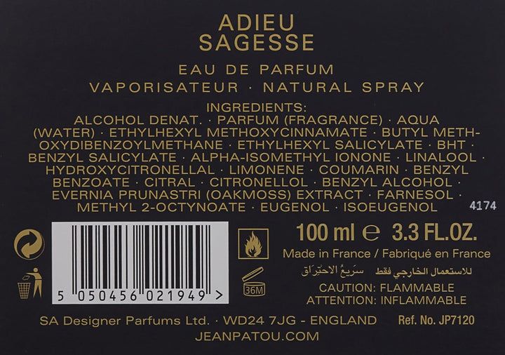 JEAN PATOU Adieu Sagesse Edp. Spray 100 ml Collection Heritage