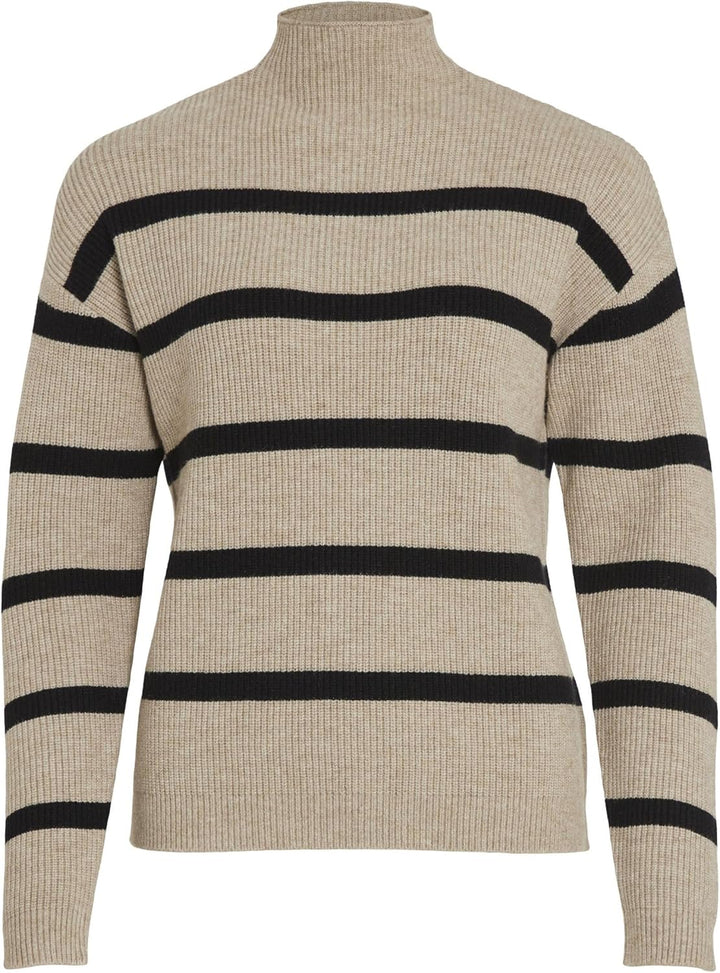 Vila Female Strickpullover VIRIL Gestreifter, XS Natural Melange