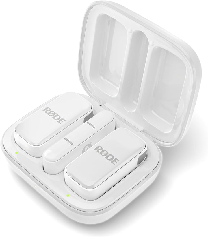 Rode Wireless Micro Drahtloses Mikrofon-System USB-C Weiss mit Interview Micro Handadapter Weiss und