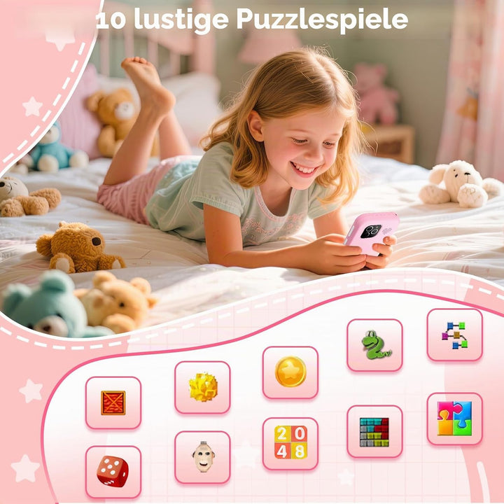 4G Kinderhandy Spielzeug mit Dual Kamera Kinderkamera 2.8 Inch Touchscreen Kindertelefon Lerntelefon