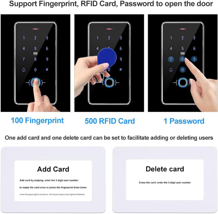 KDL RFID-Biometrischer Fingerabdruck-Zugangskontrolle, wasserdicht, Touch-Tastatur-Leser, DC12 V, Tü