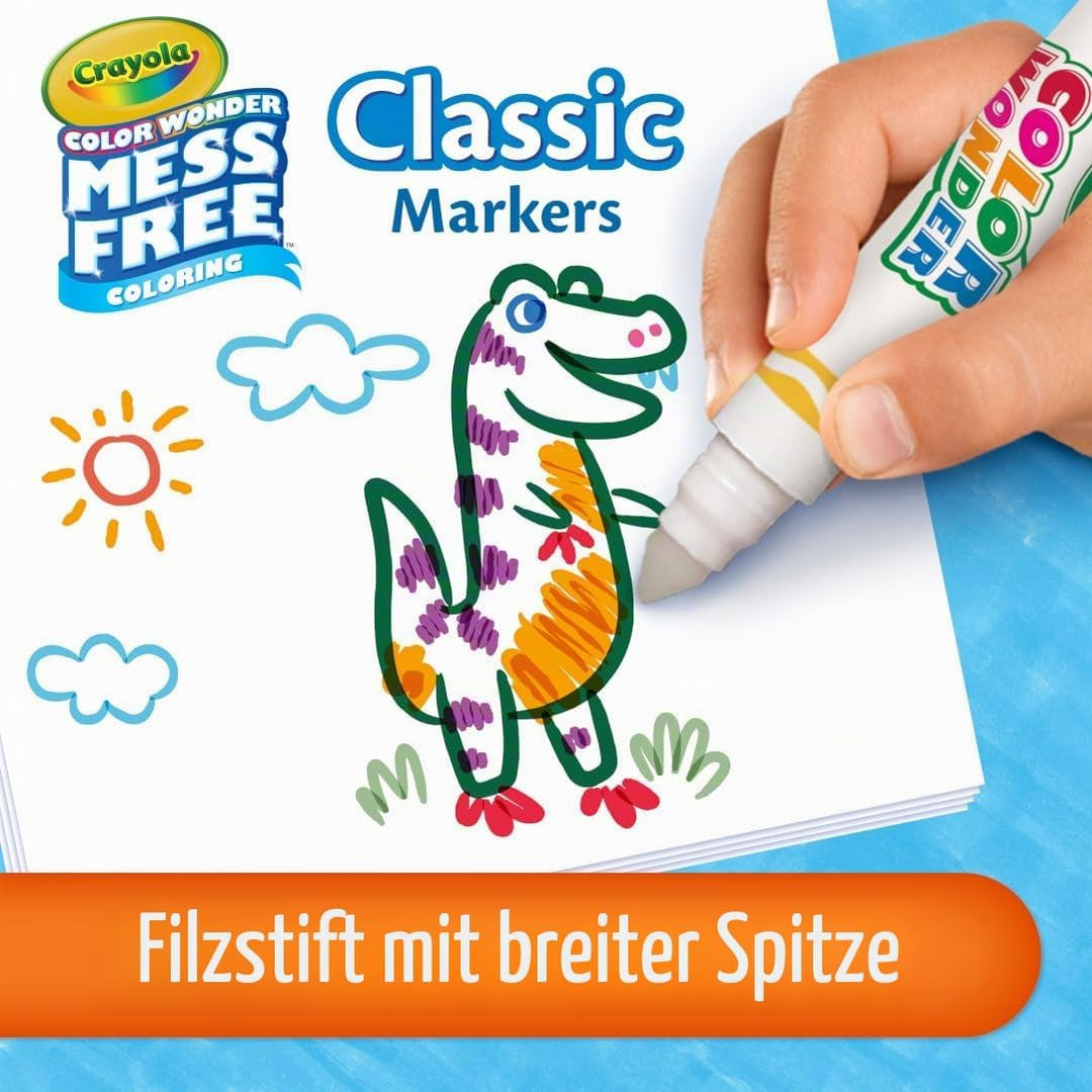 CRAYOLA Color Wonder Marker-Nachfüllset (20 ct), saubere breite Linienmarker für Kleinkinder, sauber