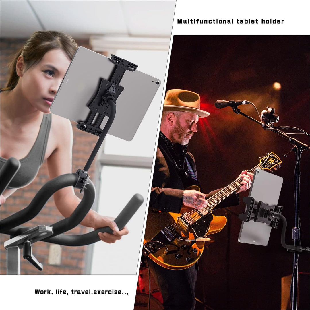 Cenawin Laufband Tablet Halterung Schwanenhals, Flexible Heimtrainer Tablet Halter Ständer Lang Arm