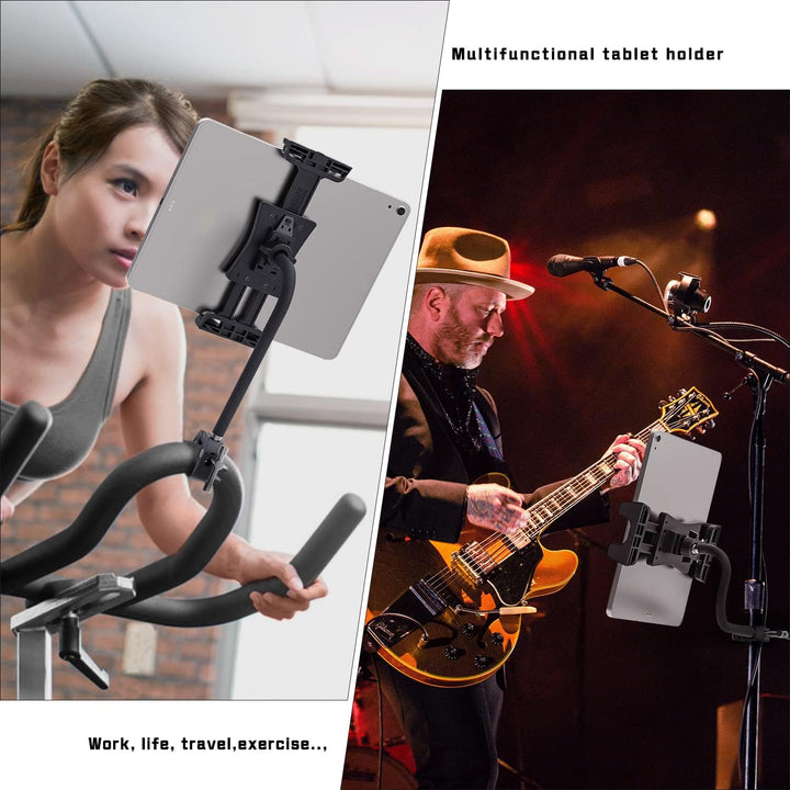 Cenawin Laufband Tablet Halterung Schwanenhals, Flexible Heimtrainer Tablet Halter Ständer Lang Arm