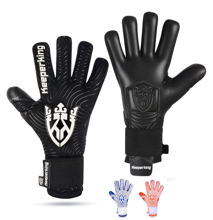 Keeperking Torwarthandschuhe für Erwachsene Fussballhandschuhe Herren Innennaht Profi Premier Grip 4