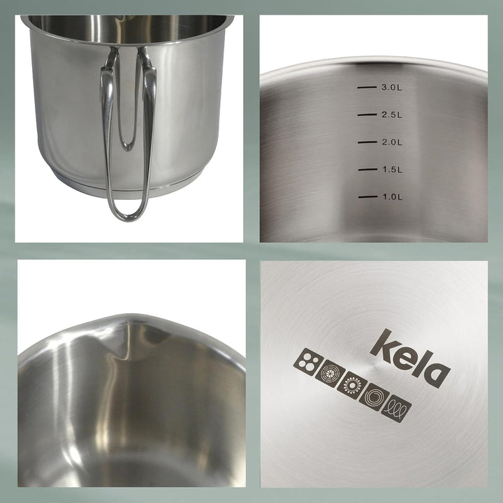 Kela 10184 Flavoria Milchtopf, 18/8 Stainless Steel, 1.6 liters, Rostfrei