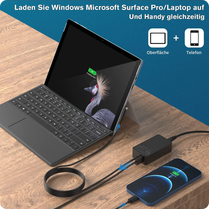 Surface Book 2 Ladekabel, Microsoft Surface Ladegerät 102W 15V 6.33A Netzteil für Surface Book 2/1/3