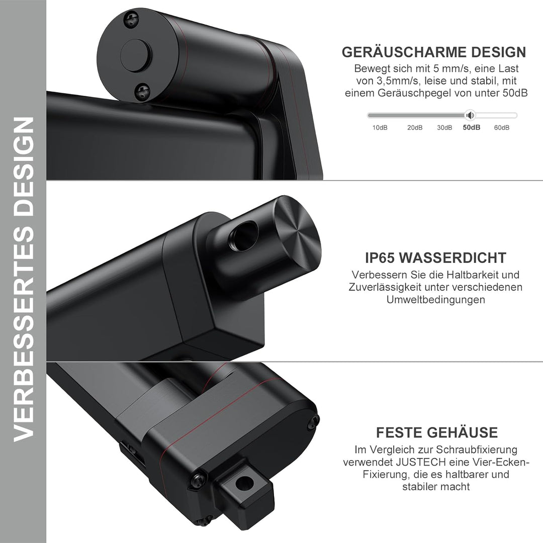 Justech Linear Actuator 50mm Linearantrieb 3000N/660LBS IP65 5mm/s Motor Lineartechnik Aktuatoren Li
