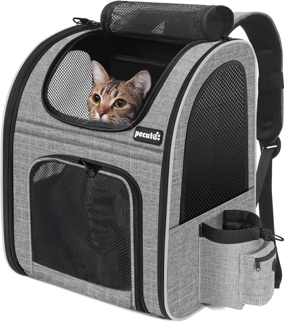 pecute Haustier Rucksack mit Netzfenster, Tragbare und Faltbare Katzentasche, Atmungsaktive und Leic
