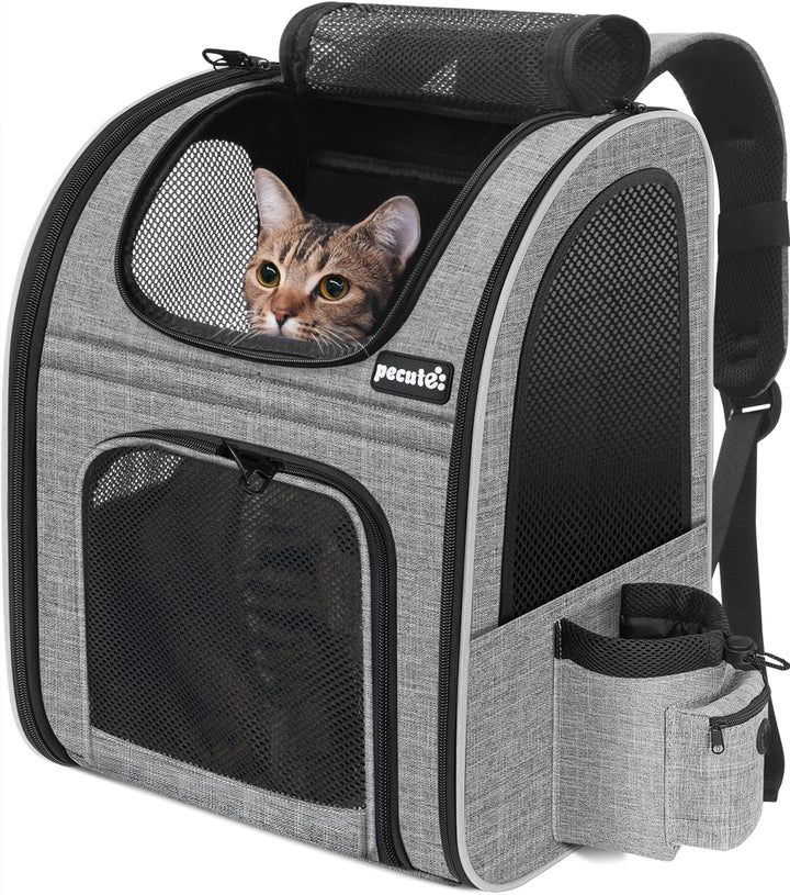 pecute Haustier Rucksack mit Netzfenster, Tragbare und Faltbare Katzentasche, Atmungsaktive und Leic