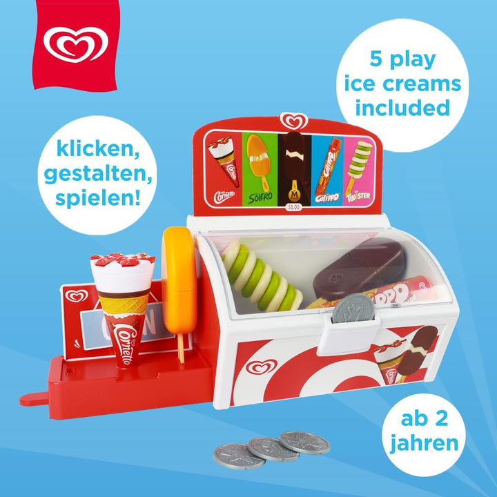 Authentische Langnese Spielzeug-Eistruhe von Casdon | Laden-Spielset für Kinder ab 2 Jahren | Mit au