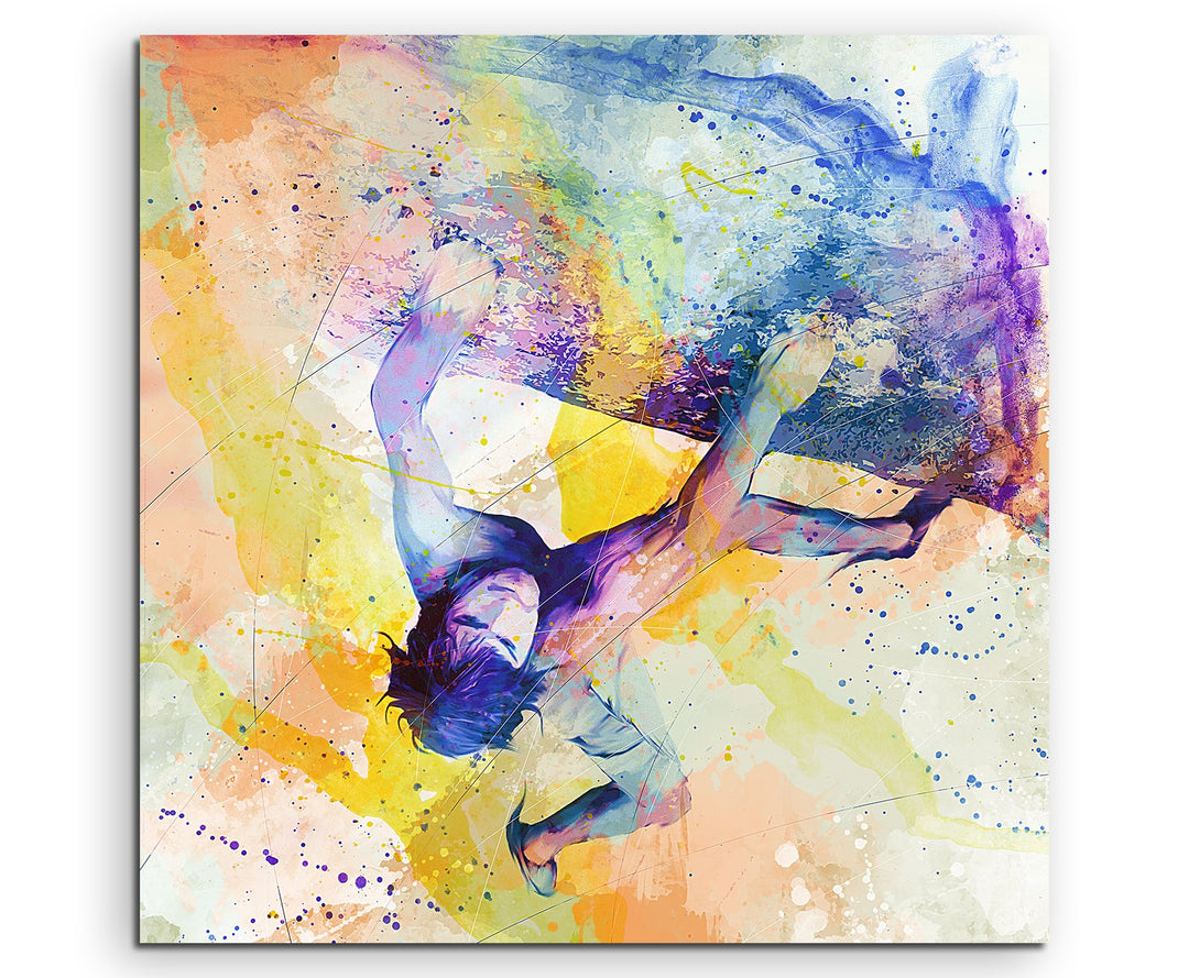 Klettern III 60x60cm Wandbild SPORTBILD Aquarell Art tolle Farben von Paul Sinus