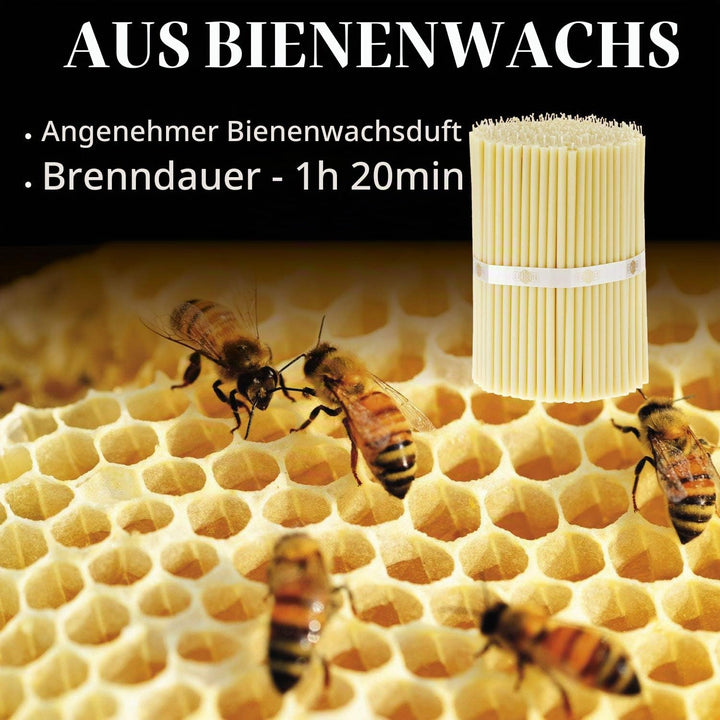 Danilovo 50 Stück Weiss Bienenwachs Kerzen - Orthodoxe Kerzen für Gebet, Rituals, Tischdeko Hochzeit