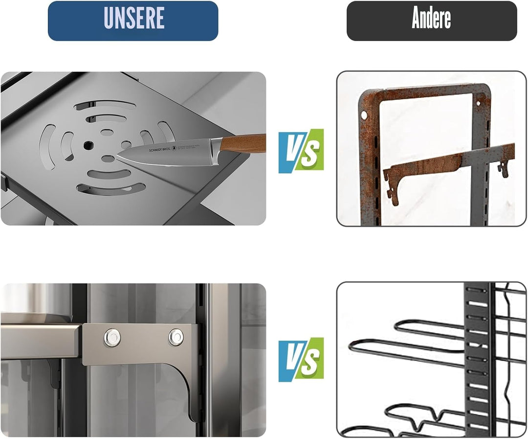 Topf- und Pfannen-Organizer, 4-stöckig, verstellbar, Küchenschrank, Aufbewahrung mit Haken, schwarze