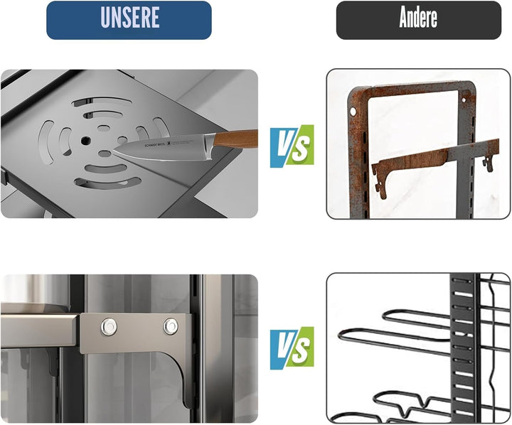 Topf- und Pfannen-Organizer, 4-stöckig, verstellbar, Küchenschrank, Aufbewahrung mit Haken, schwarze