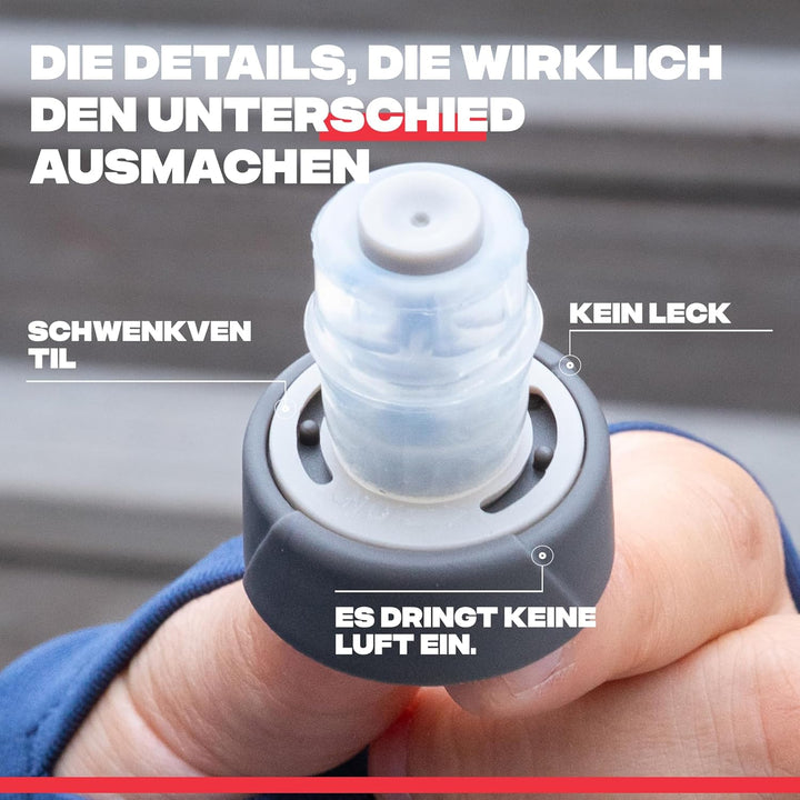 Shapeheart Weiche Trinkflasche Laufen 300 ml - Kompatibel Laufgürtel - Auslaufsicheres Ventil, Schmu