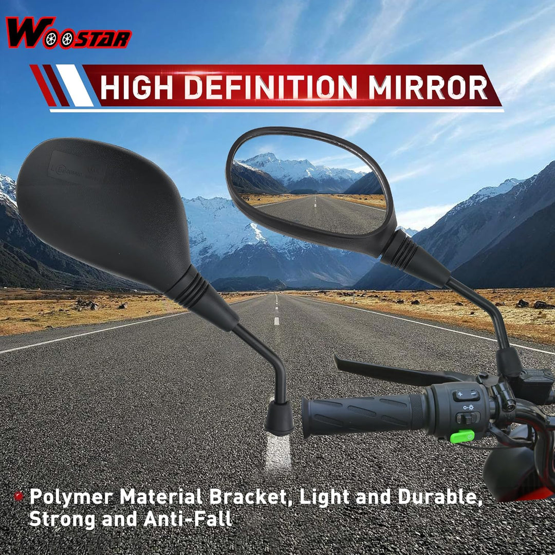 WOOSTAR 10mm Im Uhrzeigersinn Seitenspiegel Ersatz für 50ccm 70ccm 90ccm 110ccm 125ccm 150ccm 200ccm