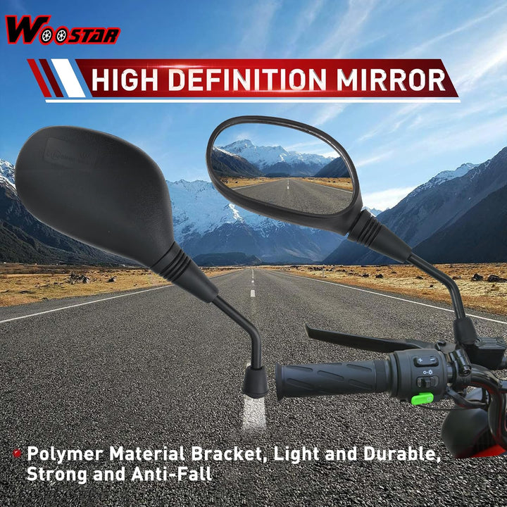 WOOSTAR 10mm Im Uhrzeigersinn Seitenspiegel Ersatz für 50ccm 70ccm 90ccm 110ccm 125ccm 150ccm 200ccm