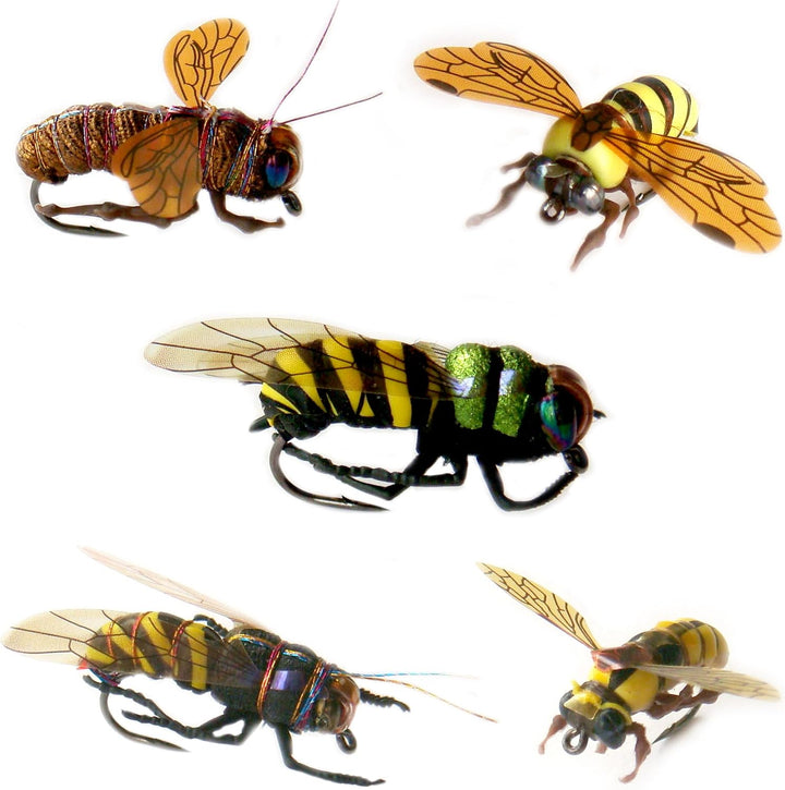 YAZHIDA Fliegenfischen-Set, Bienenfliegen-Sortiment, Wildbienen-Flugserie Serie C