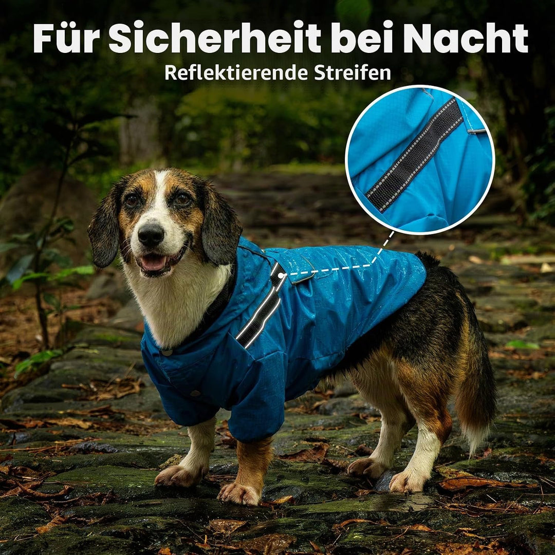JoyDaog Regenmantel für kleine Hunde mit Kapuze, wasserdichte Outdoor-Regenjacke für Hunde, Welpen-R