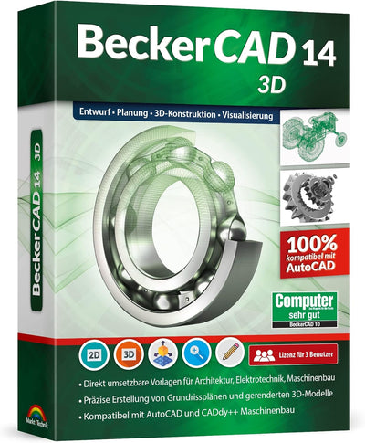 BeckerCAD 14 3D - Professionelle 2D und 3D Konstruktion Architektur, Maschinenbau, Elektrotechnik, S