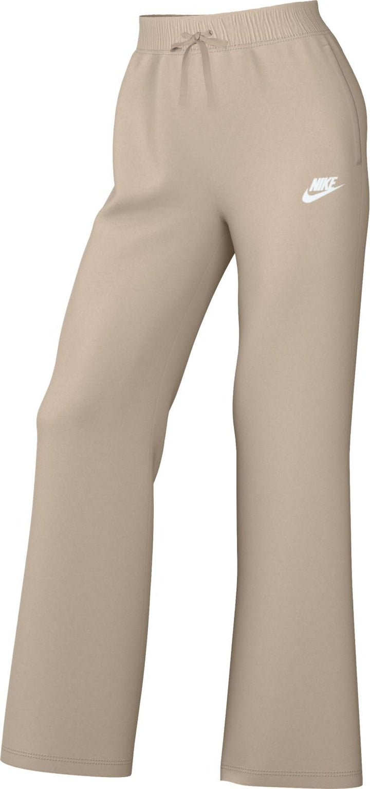 Nike Damen Pants W NSW Club FLC Mr Pant Wide L Sanddrift/White, L Sanddrift/White