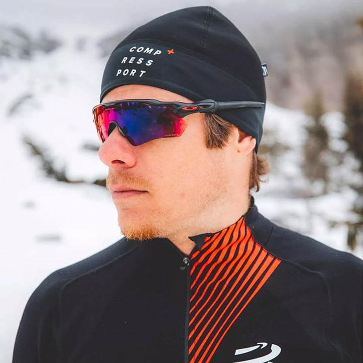 COMPRESSPORT Unisex Hurricane Beanie Mütze, schwarz, Einheitsgrösse
